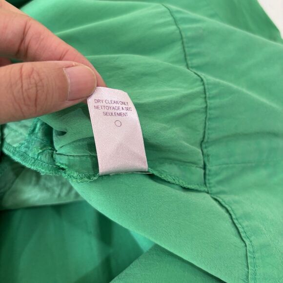 Calypso Christiane Celle 100% Silk Shift Dress M Kelly Green Airy Beach Resort - Picture 9 of 9